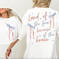 Coquette America Land Of The Free Because Of The Brave Shirt, 4th of July Shirt, Patriotic Tee, Independence Day Gift, Americ...