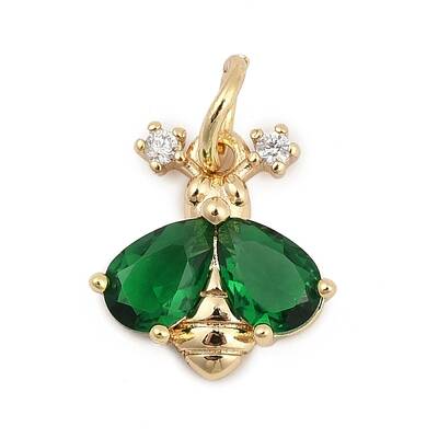 Brass Pave Cubic Zirconia Charms