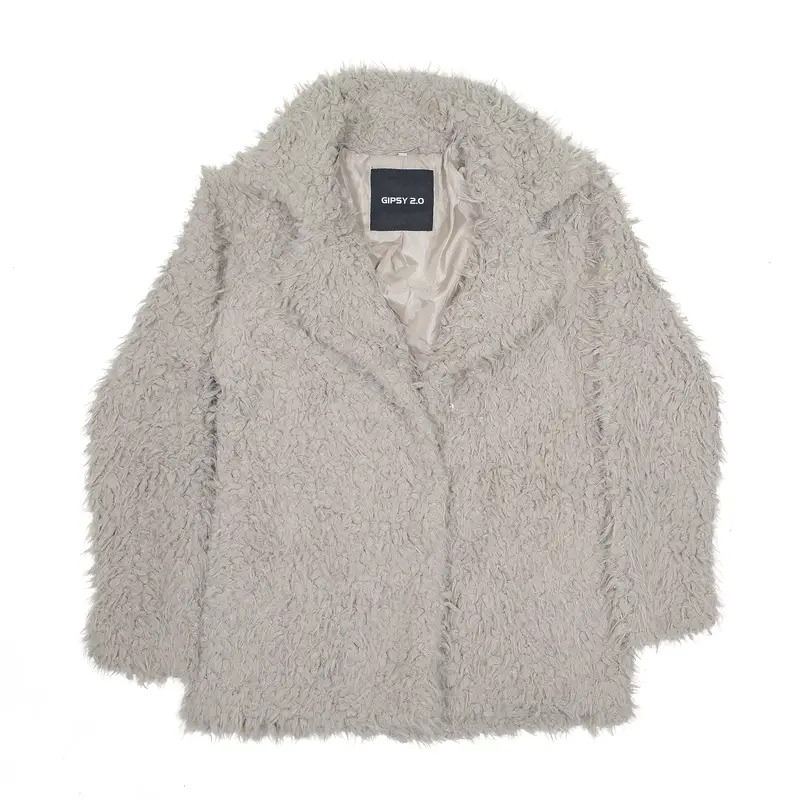 GIPSY 2.0 Teddy Faux Fur Jacket Grey Womens M
