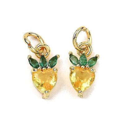 Brass Micro Pave Cubic Zirconia Charms