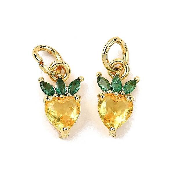 Brass Micro Pave Cubic Zirconia Charms