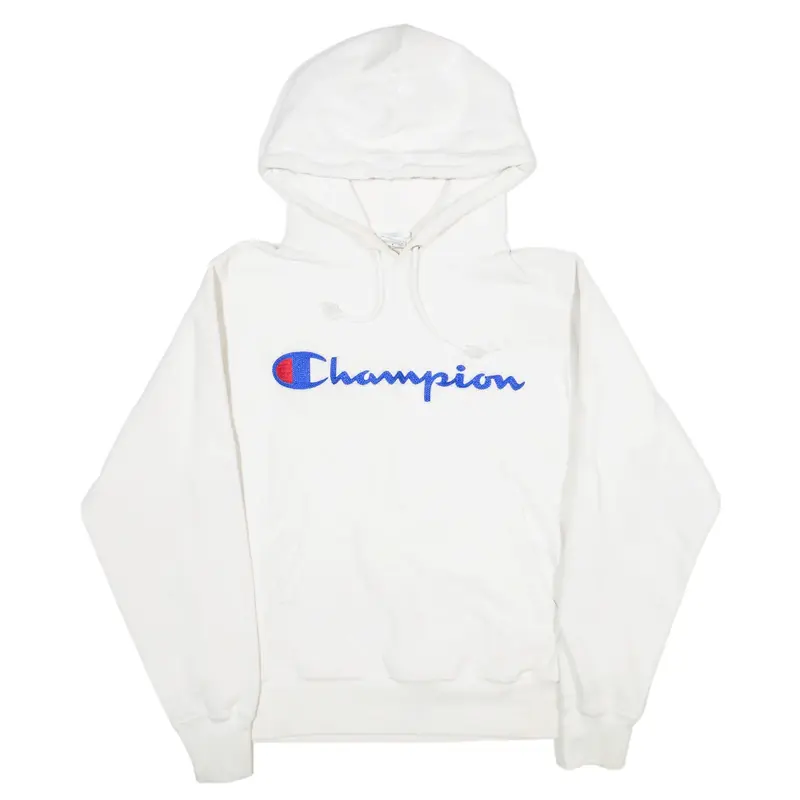 CHAMPION Reverse Weave Hoodie White Pullover Womens M