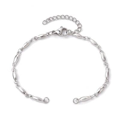Non-Tarnish 304 Stainless Steel Bar Link Chain Bracelet Making