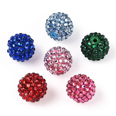 Transparent Resin Rhinestone Graduated Beads