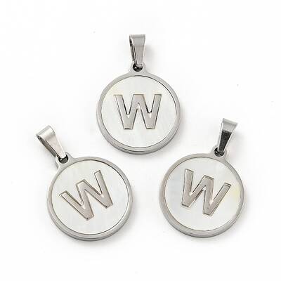 304 Stainless Steel with White Shell Pendants