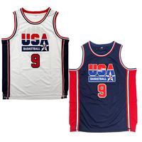 Kids's Basketball jersey 1992 USA 9# Sewing embroidery cheap high-quality outdoor sportswear Mesh breathable Hip-hop indoor b...