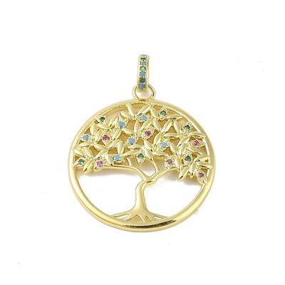 Brass Micro Pave Cubic Zirconia Pendants
