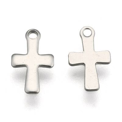 Tarnish Resistant 304 Stainless Steel Tiny Cross Charms
