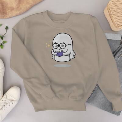 Ghost Reading Books Sweatshirt