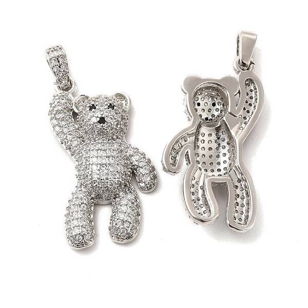 Brass Micro Pave Cubic Zirconia Pendants