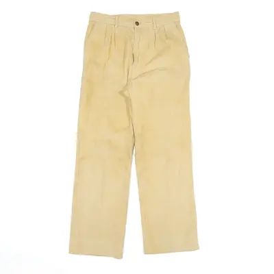 Corduroy Trousers Beige Regular Straight Mens W26 L26