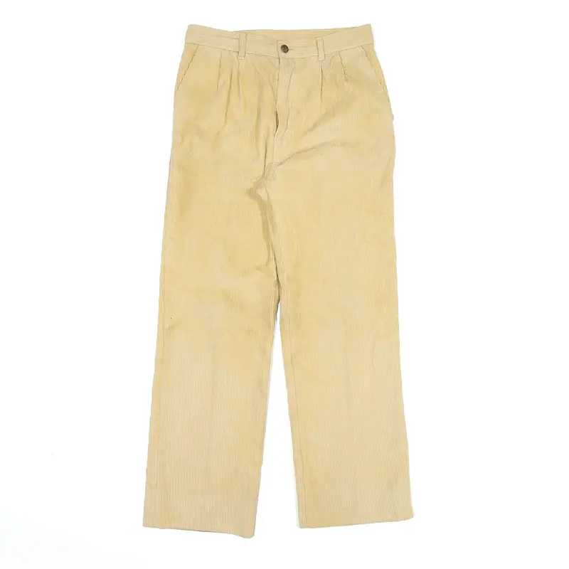 Corduroy Trousers Beige Regular Straight Mens W26 L26