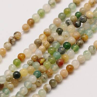 Natural Indian Agate Bead Strands