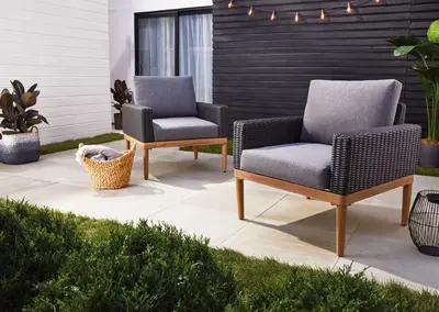 CANVAS Edenvale All-Weather Aluminum Wicker Outdoor/Patio Club Chair with UV & Water-Resistant Cushions, 2-pk