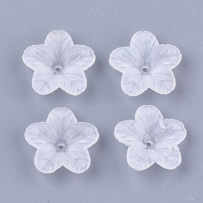 5-Petal Transparent Acrylic Bead Caps