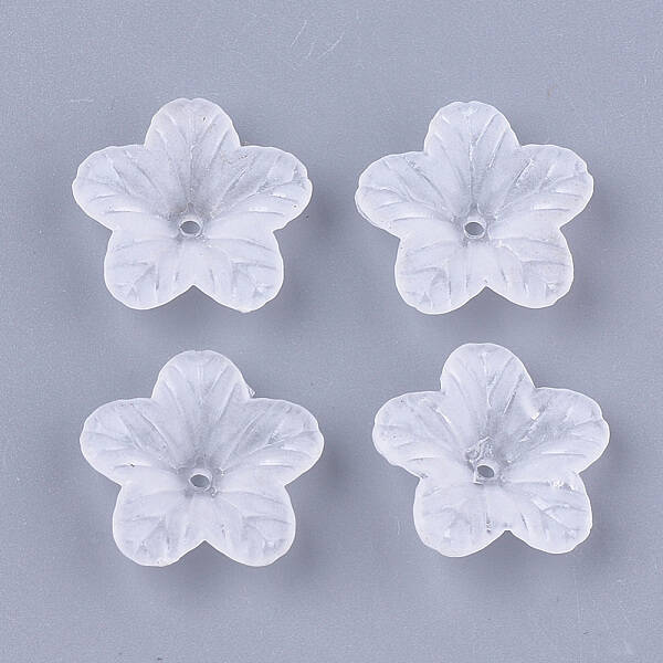 5-Petal Transparent Acrylic Bead Caps