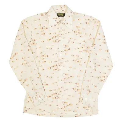 BUGELFREI Semi Sheer Boys Shirt Cream 90s Geometric Long Sleeve 16Y