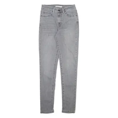 LEVI'S 721 High Rise Womens Jeans Grey Slim Skinny Stone Wash W24 L29