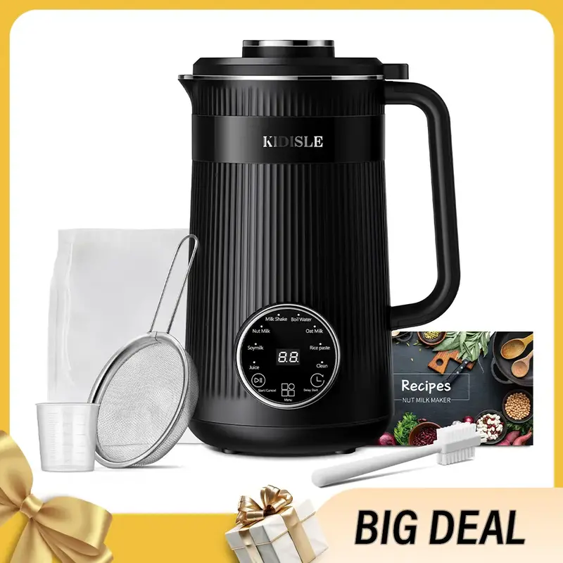 KIDISLE 32oz Automatic Soy Machine for Homemade Almond, Oat, Coconut, Soy, Plant Based Milks, Delay Start/Keep Warm/Self-Clea...