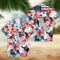 Trump 47 Flag American Hawaiian Shirt,Summer Shirt,4th of July Hawaii Shirt