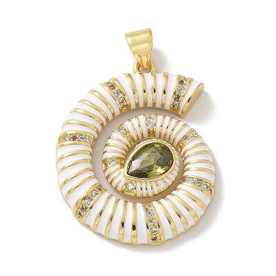 Brass Micro Pave Cubic Zirconia Pendants