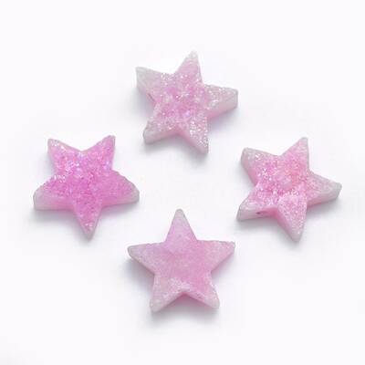 Electroplate Natural Druzy Quartz Charms
