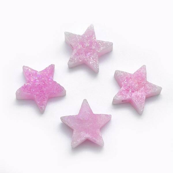 Electroplate Natural Druzy Quartz Charms