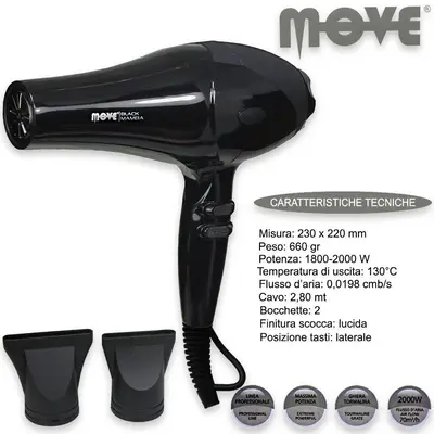 Hair dryer move black mamba 2000 watts