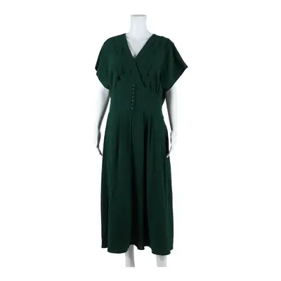KATHIE LEE Womens A-Line Dress Green Short Sleeve Long UK 16