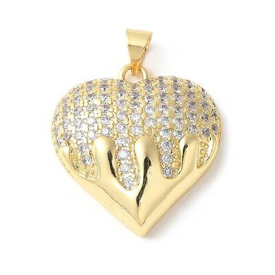Brass Micro Pave Clear Cubic Zirconia Pendants