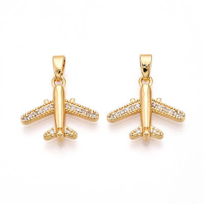 Brass Micro Pave Cubic Zirconia Pendants