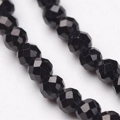 Natural Black Spinel Bead Strands