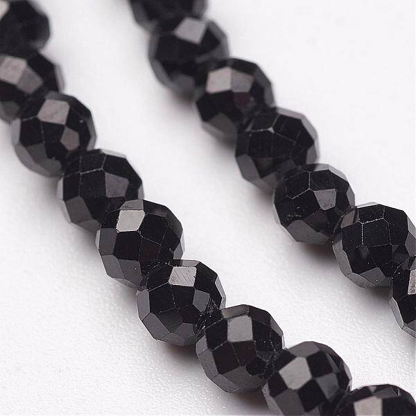 Natural Black Spinel Bead Strands
