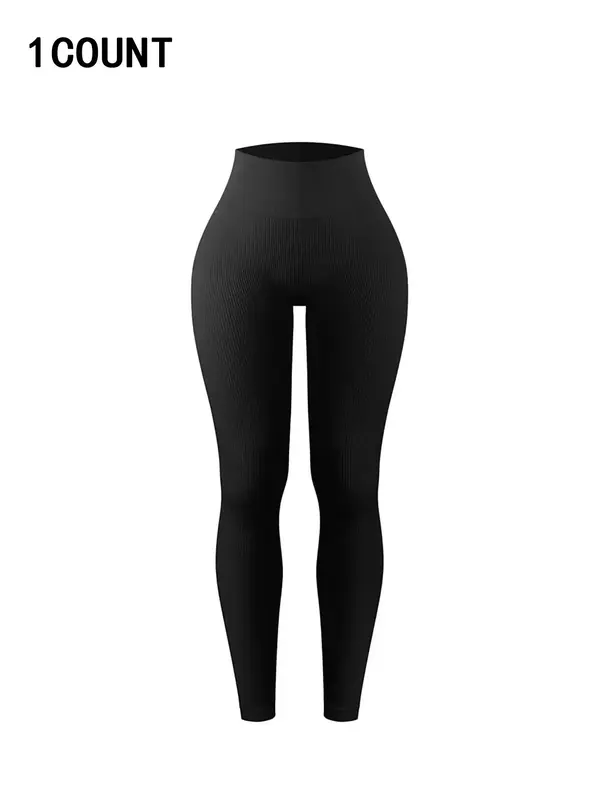 Women's 1/2/3/4/5 pcs Solid Color High Waist Sports Leggings, Casual Comfy Breathable Skinny Pants for Yoga Gym Workout Runni...