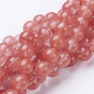 Cherry Quartz Glass Beads Strands