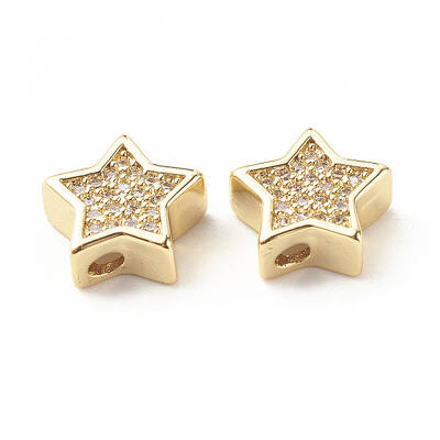 Rack Plating Brass Cubic Zirconia Beads