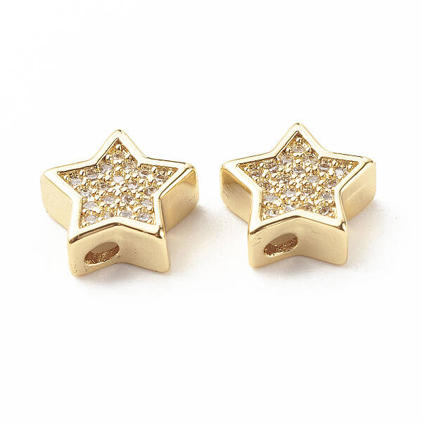 Rack Plating Brass Cubic Zirconia Beads