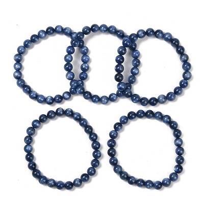 Natural Kyanite Beads Stretch Bracelets for Men Women