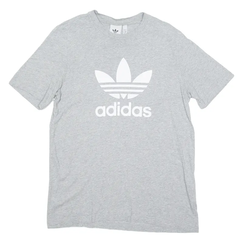 ADIDAS ORIGINALS Mens T-Shirt Grey Crew Neck M