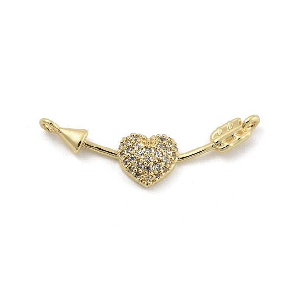 Brass Micro Pave Clear Cubic Zirconia Connector Charms
