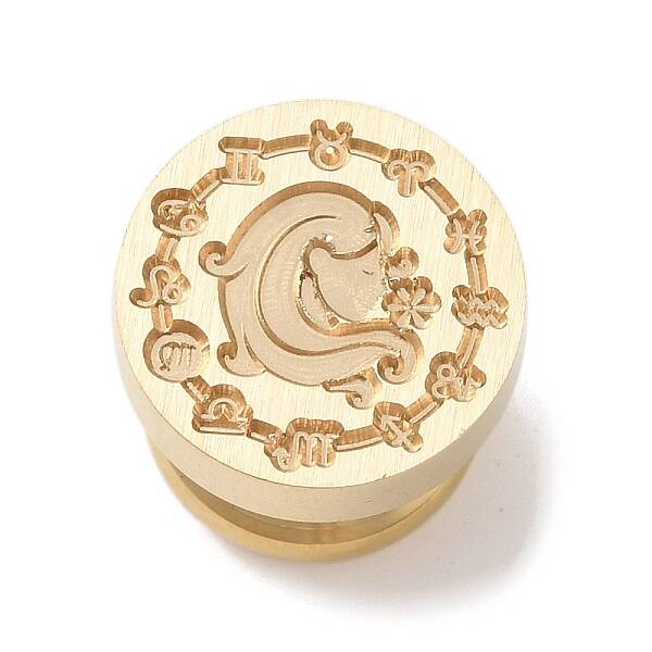 Golden Plated Round Shaped Wax Seal Brass Stamp Head