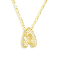 Evry Jewels Adore Me Necklace – Sparkling CZ Initial Necklace for Women – Bold & Bedazzled Personalized Statement Necklac...