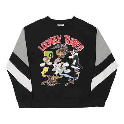 Age 10-11 Looney Tunes Graphic Sweatshirt - Medium Black Cotton Blend