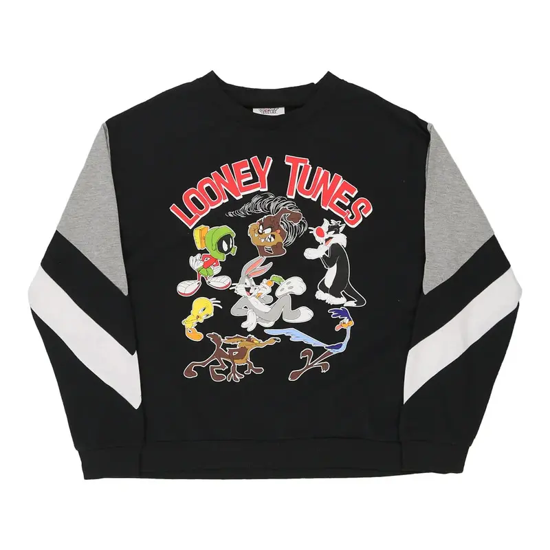 Age 10-11 Looney Tunes Graphic Sweatshirt - Medium Black Cotton Blend