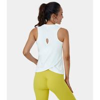 Halara Cut Out Crossover Hem Solid Yoga Tank Top #summervibes#Outdoorfun Activewear Fitness Workout Vest Workout Ribbed