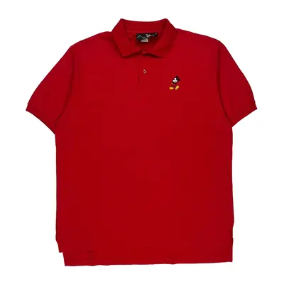 Mickey Mouse Disney Polo Shirt - XL Red Cotton | Size: x-large
