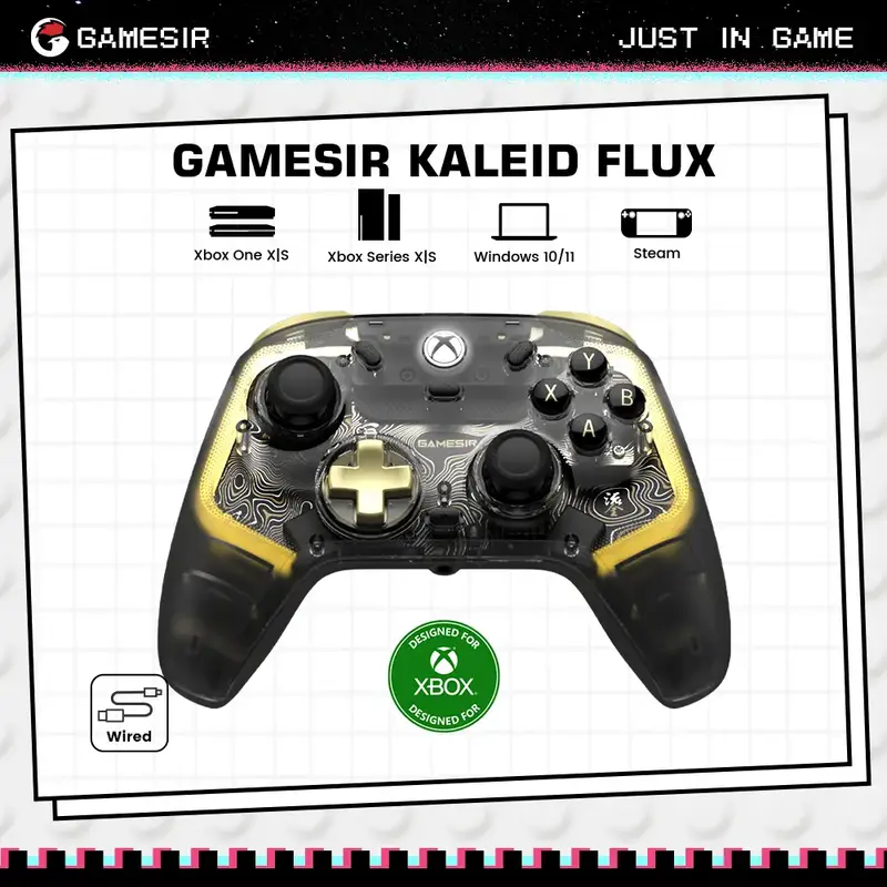 GameSir Kaleid Flux Wired RGB Light Controller for Xbox Series X|S, Xbox One, Windows 10/11 & Steam: The Ultimate Anti-Drift ...
