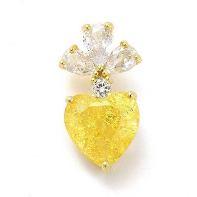 Brass Micro Pave Clear Cubic Zirconia Pendants