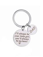 Letter Pattern Slogan Metal Keychain for Men & Women, Round Shaped Stainless Steel Key Holder & Key Fob for Car Key, Accessor...