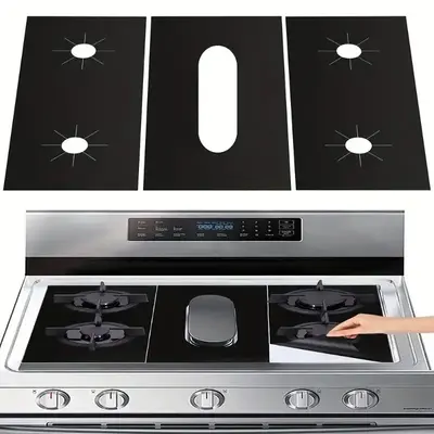 Reusable Gas Stove Protector, 3 Counts Non-stick Oil-proof Gas Stove Cover, Kitchen Appliance Parts for Home Use